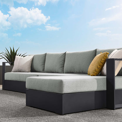 Tahoe 3-Piece Right-Facing Chaise Sectional Sofa Set with aluminum frame and gray cushions on Tampa Home & Garden Store