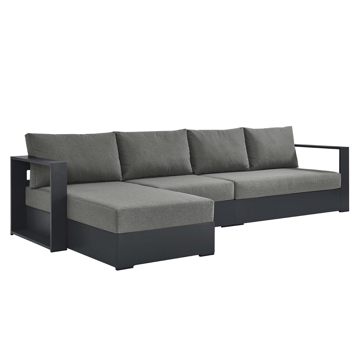 Tahoe 3-Piece left-facing chaise sectional sofa set in powder-coated aluminum frame Modway on Tampa Home & Garden Store