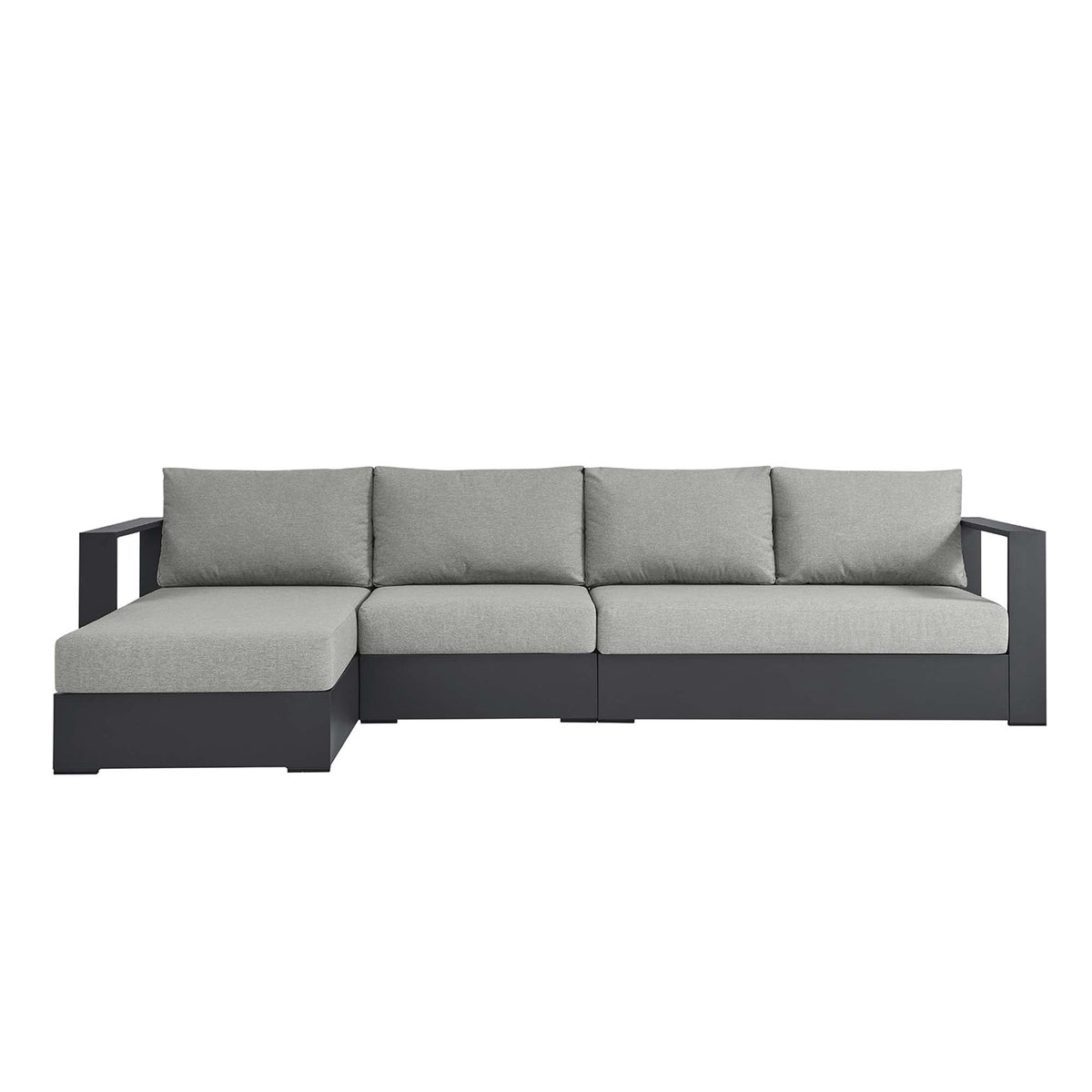 Tahoe 3pc outdoor left-facing chaise sectional sofa by Modway, aluminum frame on Tampa Home & Garden Store