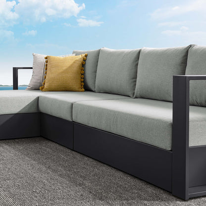 Tahoe 3-Piece Left-Facing Chaise Outdoor Sectional Sofa with powder-coated aluminum frame on Tampa Home & Garden Store
