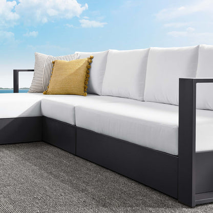 Tahoe 3-Piece outdoor left-facing chaise sectional with powder-coated aluminum frame on Tampa Home & Garden Store