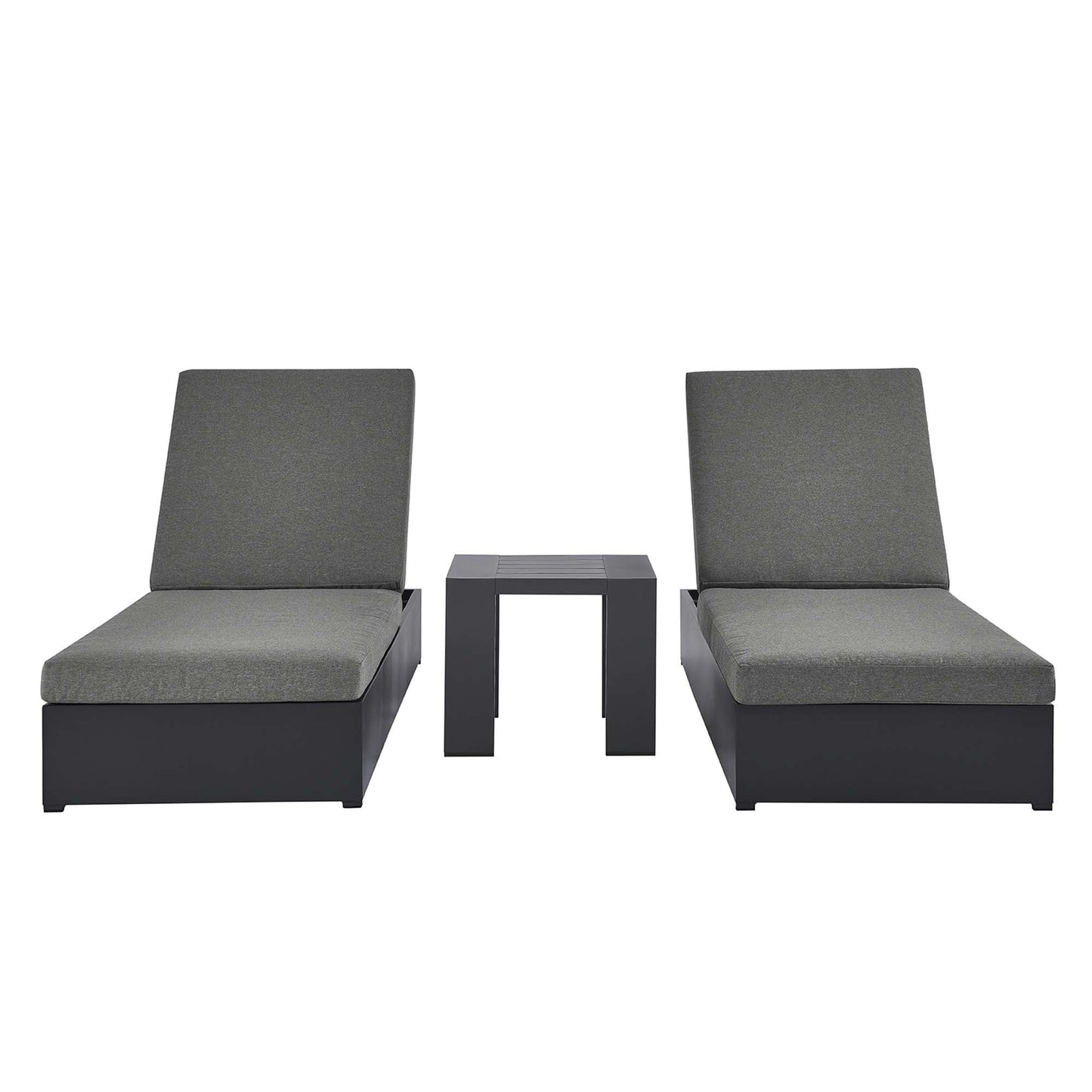 Tahoe 3 Piece Outdoor Patio Chaise and Side Table