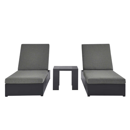Tahoe 3 Piece Outdoor Patio Chaise and Side Table