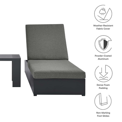 Tahoe 3 Piece Outdoor Patio Chaise and Side Table