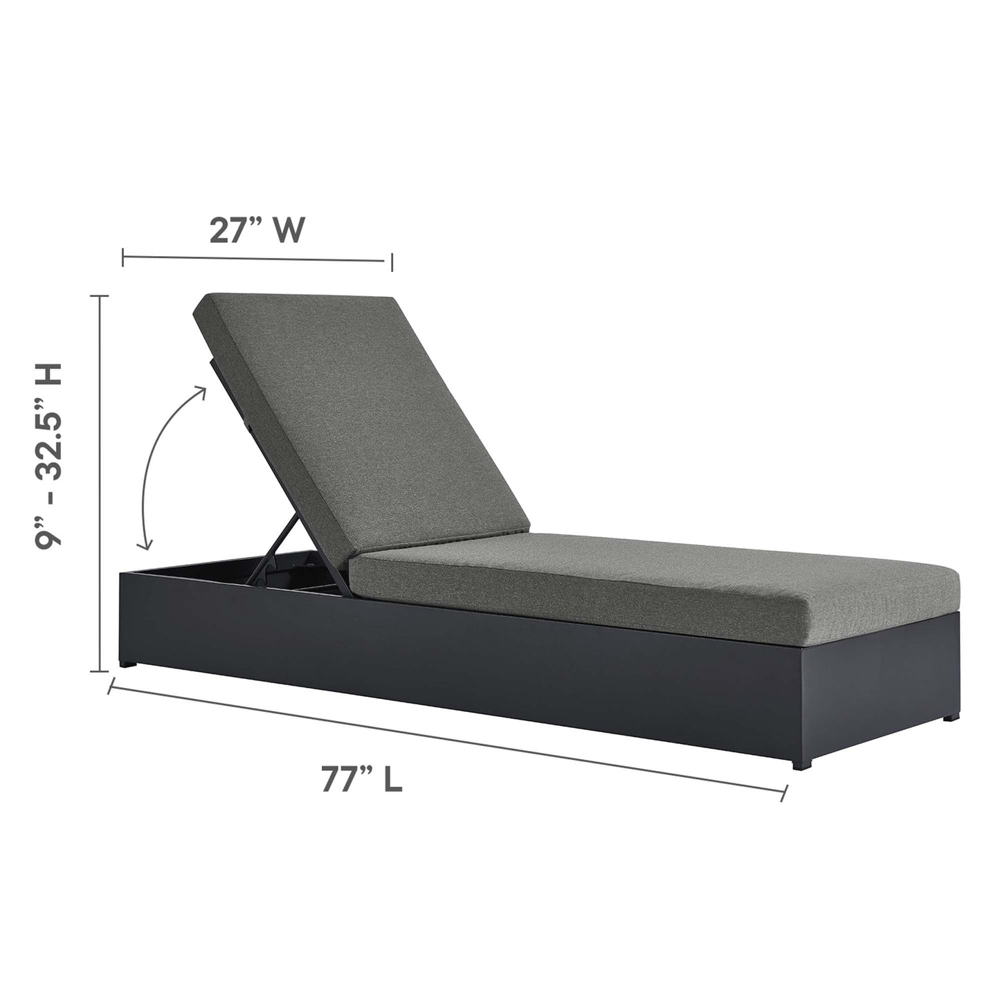 Tahoe 3 Piece Outdoor Patio Chaise and Side Table