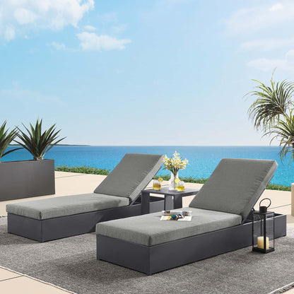 Tahoe 3 Piece Outdoor Patio Chaise and Side Table