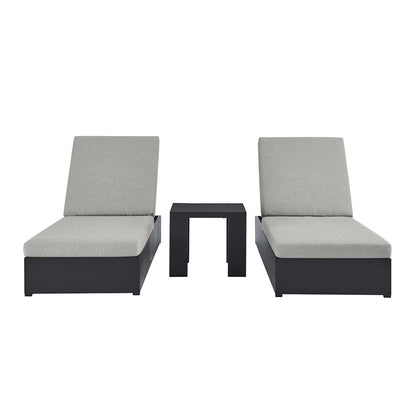 Tahoe 3 Piece Outdoor Patio Chaise and Side Table