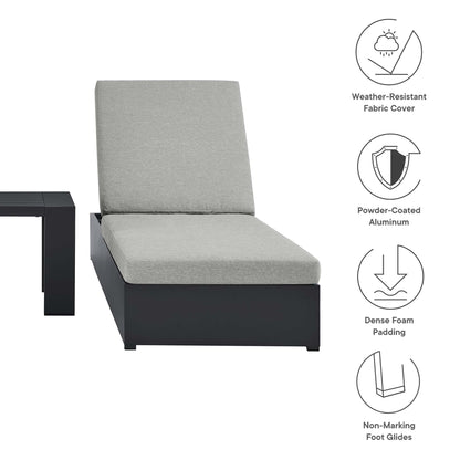 Tahoe 3 Piece Outdoor Patio Chaise and Side Table