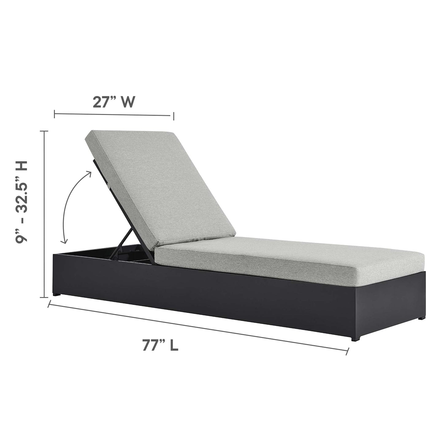 Tahoe 3 Piece Outdoor Patio Chaise and Side Table