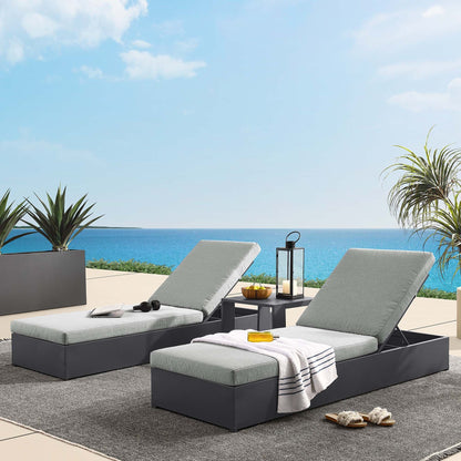 Tahoe 3 Piece Outdoor Patio Chaise and Side Table