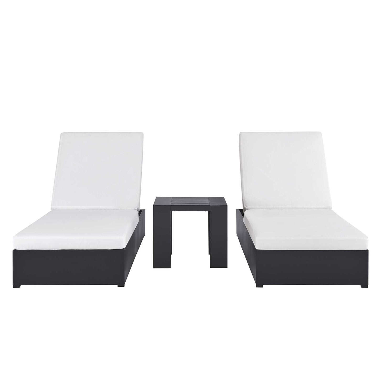 Tahoe 3 Piece Outdoor Patio Chaise and Side Table