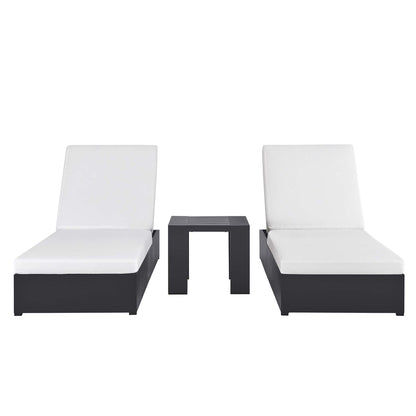 Tahoe 3 Piece Outdoor Patio Chaise and Side Table