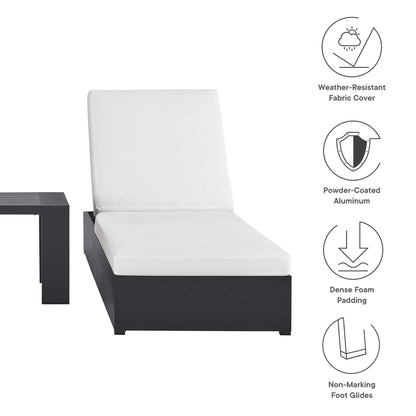 Tahoe 3 Piece Outdoor Patio Chaise and Side Table
