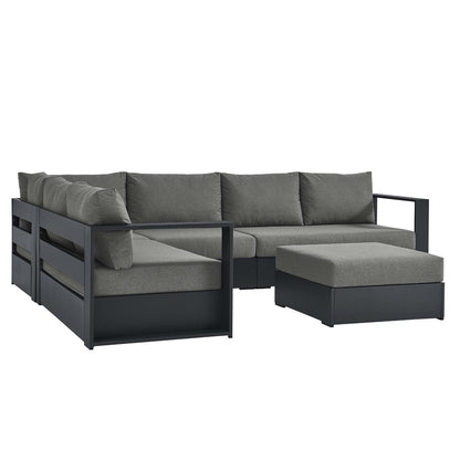 Tahoe 5-Piece Sectional with powder-coated aluminum frame and dark gray cushions HouseOfZazla on Tampa Home & Garden Store