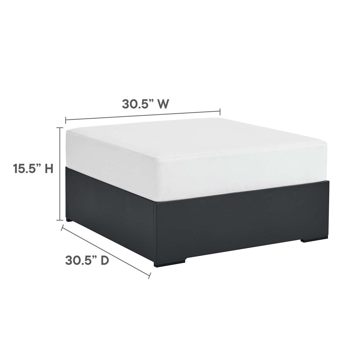Tahoe 5-Piece Outdoor Sofa Sectional with aluminum frame and white cushions by Modway on Tampa Home & Garden Store