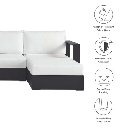 Tahoe 4-Piece Patio Sectional Sofa Set white cushions with powder-coated aluminum frame on Tampa Home & Garden Store