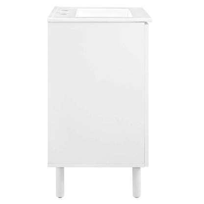 Calla 24in perforated metal bathroom vanity white cabinet with sink opening HouseOfZazla on Tampa Home & Garden Store