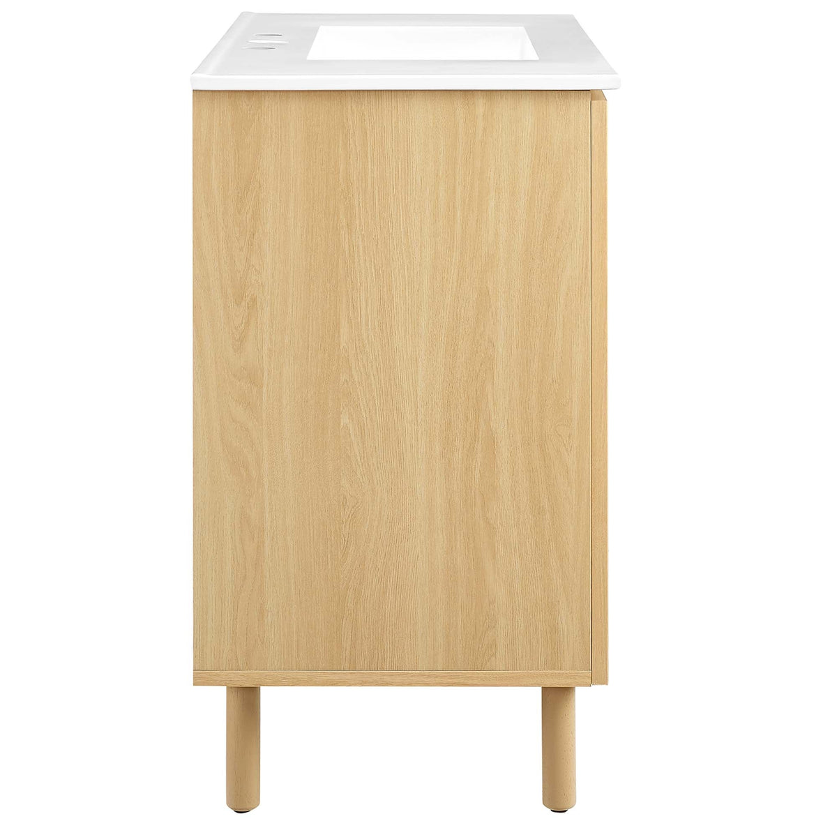 Calla 36in bathroom vanity natural oak cabinet with white countertop sink cutout by Modway HouseOfZazla on Tampa Home & Garden Store