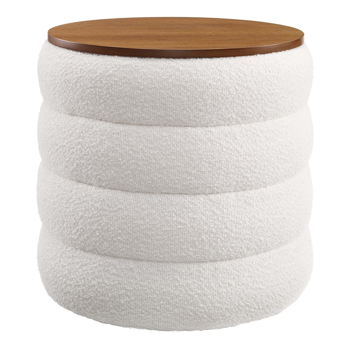 Mezzo Round Boucle Fabric Ottoman by Modway