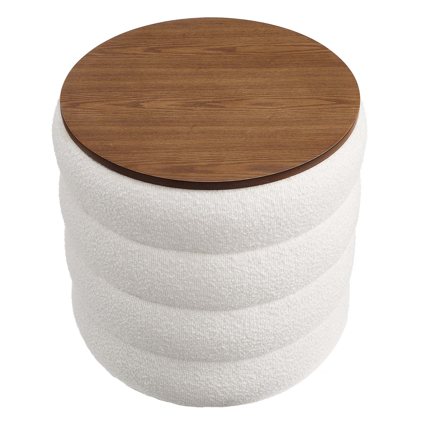 Mezzo Round Boucle Fabric Ottoman by Modway
