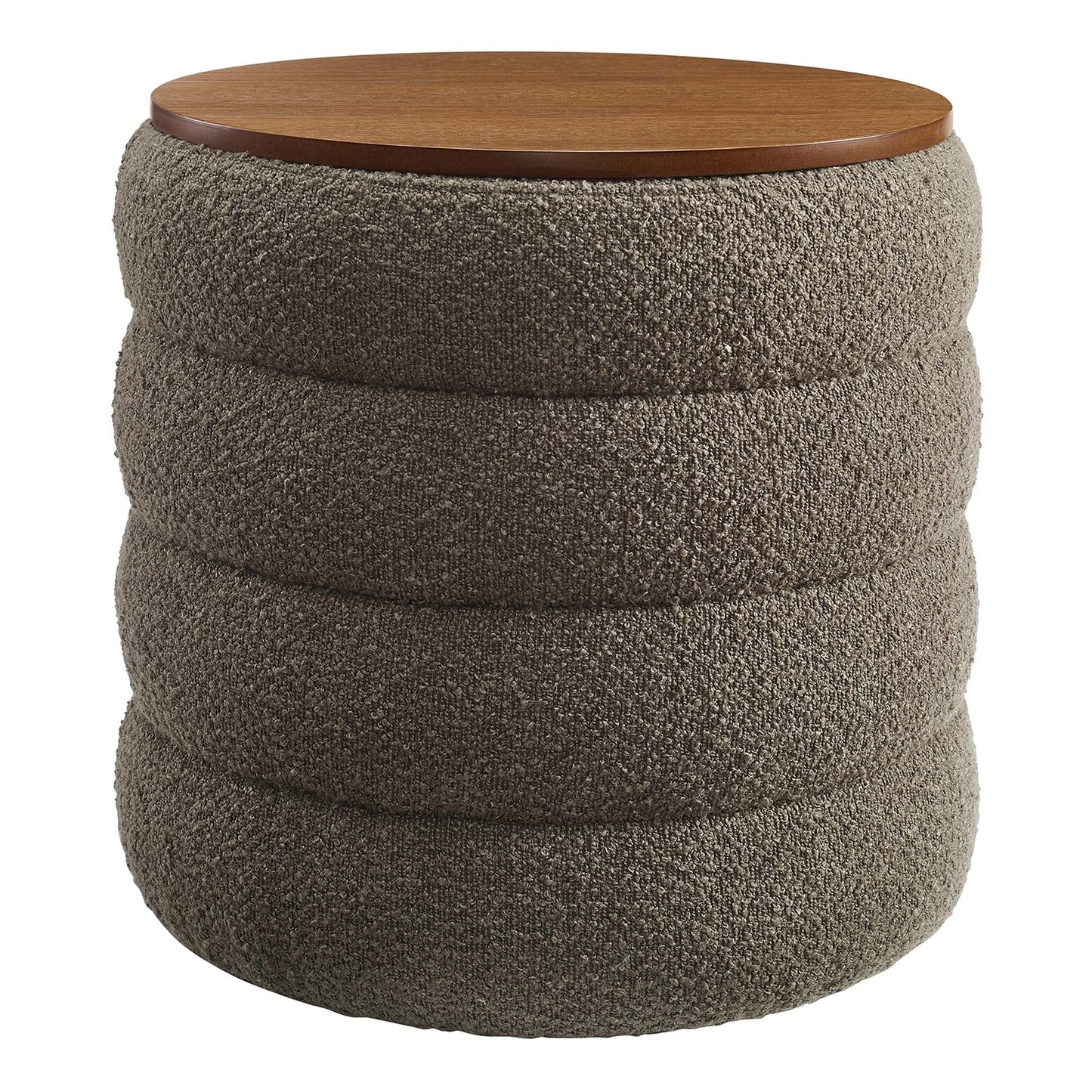 Mezzo Round Boucle Fabric Ottoman by Modway