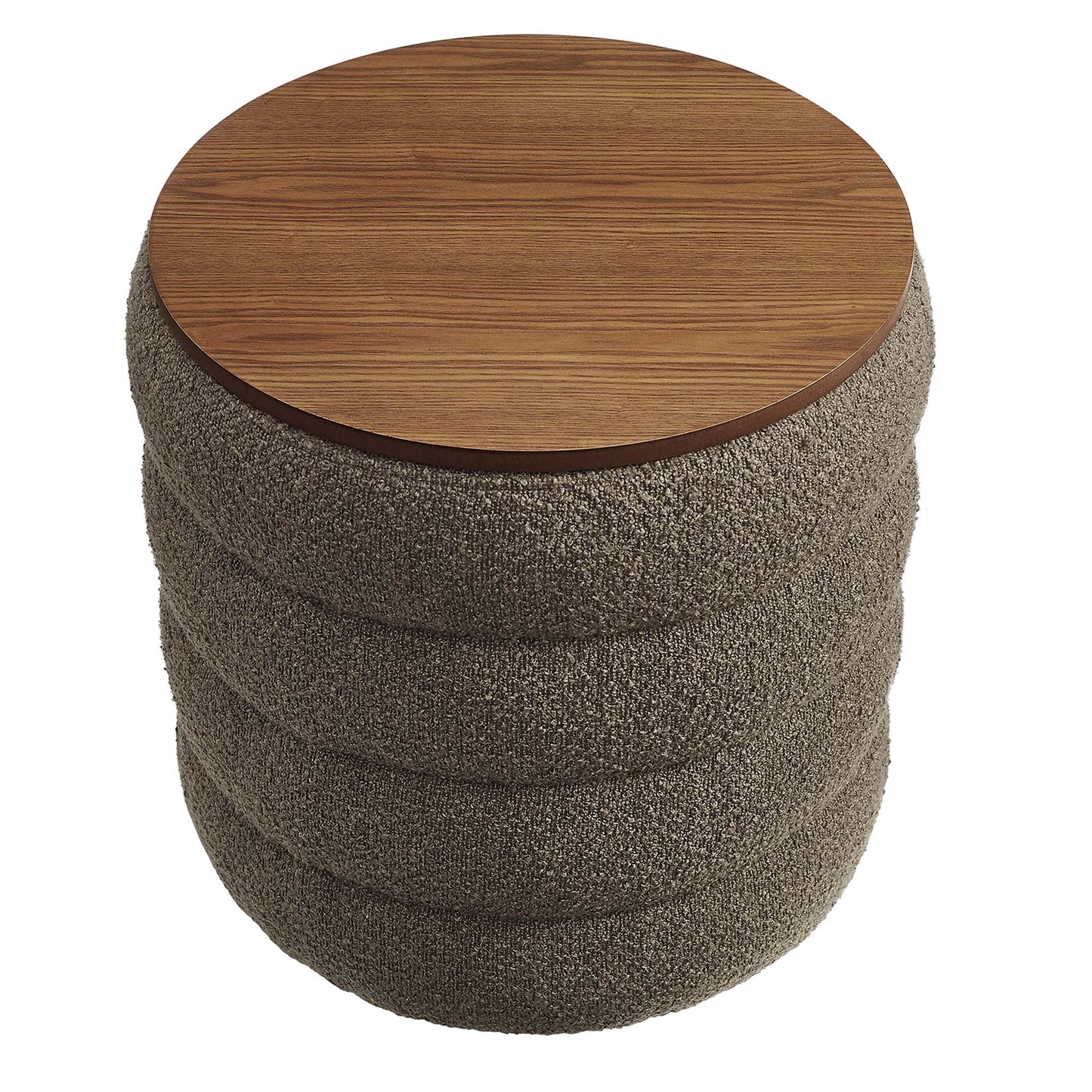 Mezzo Round Boucle Fabric Ottoman by Modway