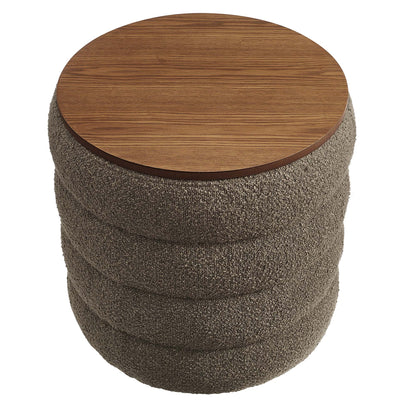 Mezzo Round Boucle Fabric Ottoman by Modway
