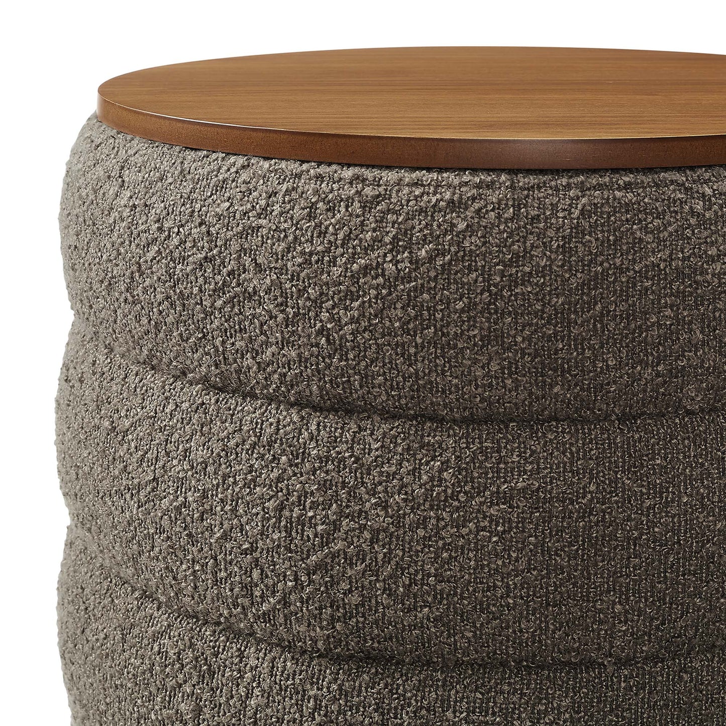 Mezzo Round Boucle Fabric Ottoman by Modway