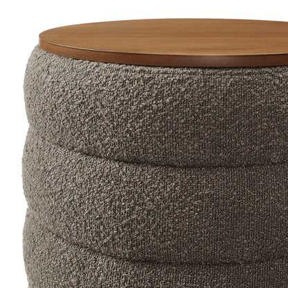 Mezzo Round Boucle Fabric Ottoman by Modway