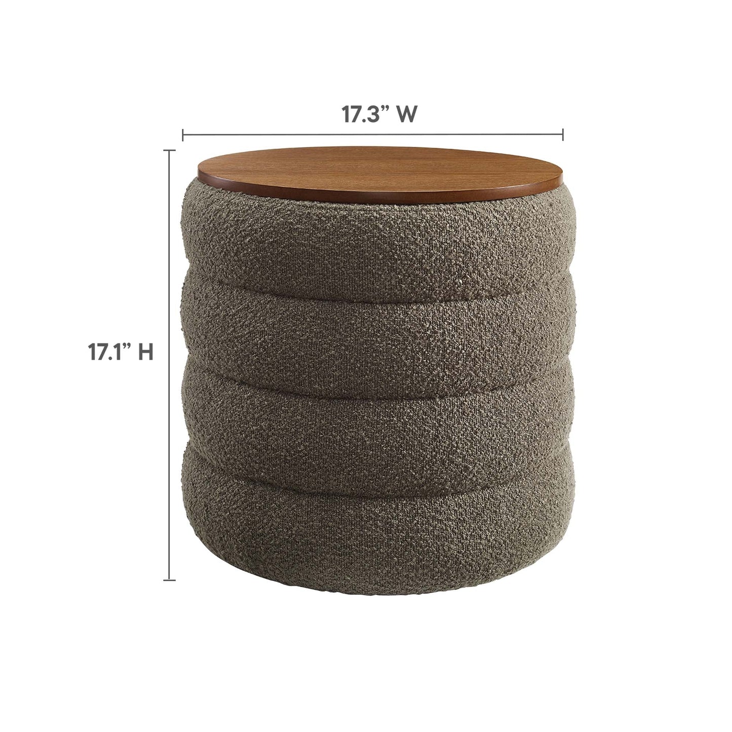 Mezzo Round Boucle Fabric Ottoman by Modway