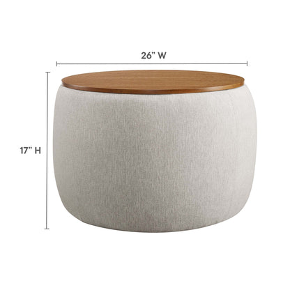 Perla storage ottoman with wood lid, 26W, grey woven fabric by Modway on Tampa Home & Garden Store