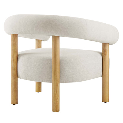 Sable Upholstered Fabric Armchair by Modway, beige fabric and wood legs on Tampa Home & Garden Store