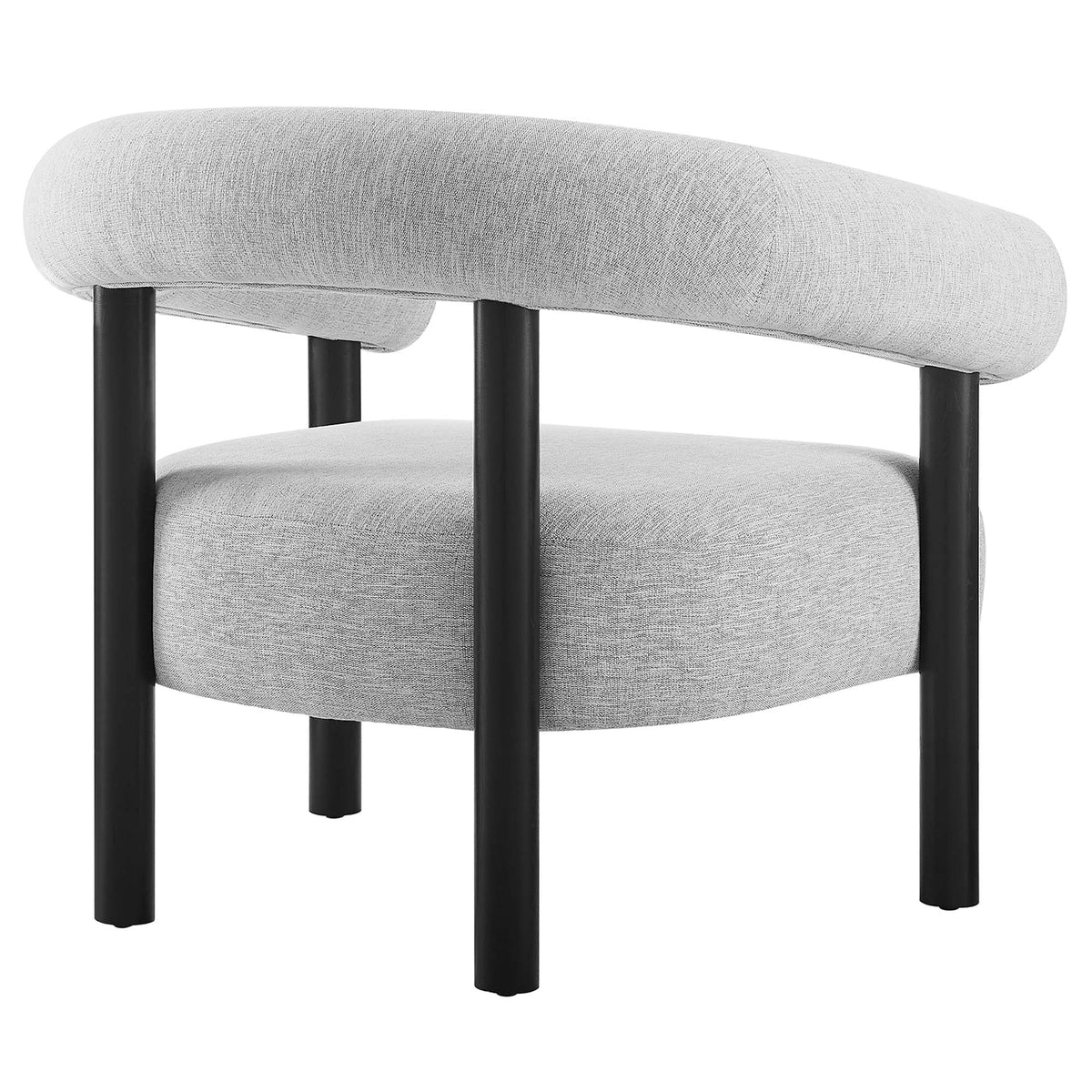 Sable upholstered armchair by Modway in light gray fabric with black metal legs on Tampa Home & Garden Store