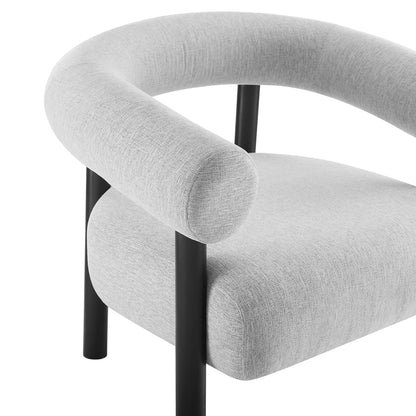 Sable Upholstered Fabric Armchair by Modway in light gray fabric with black metal legs on Tampa Home & Garden Store