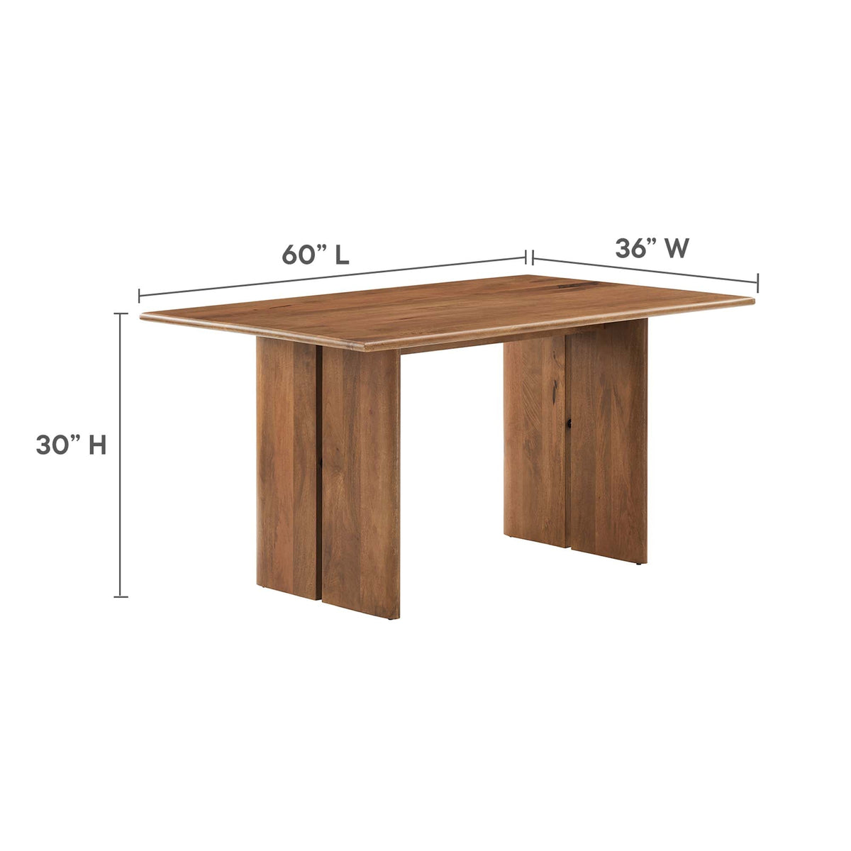 Amistad wood dining table and bench set warm brown with wood grain 60L x 36W by Modway on Tampa Home & Garden Store