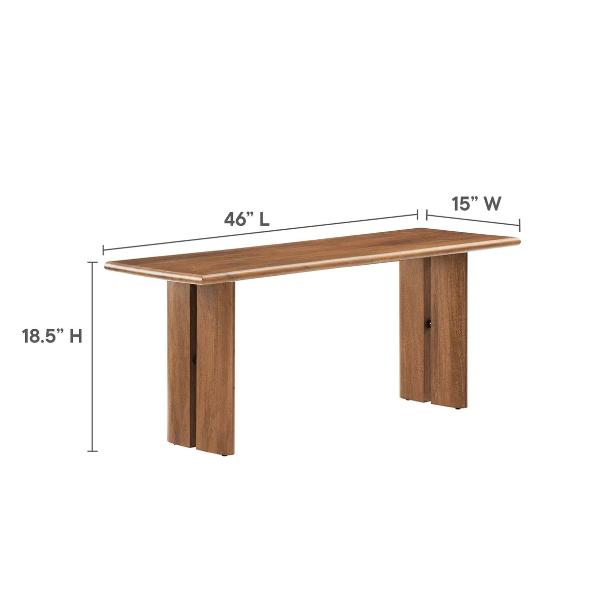 Amistad Wood Dining Table and Bench Set Modway oak finish, 46 in L x 15 in W, 18.5 in H on Tampa Home & Garden Store