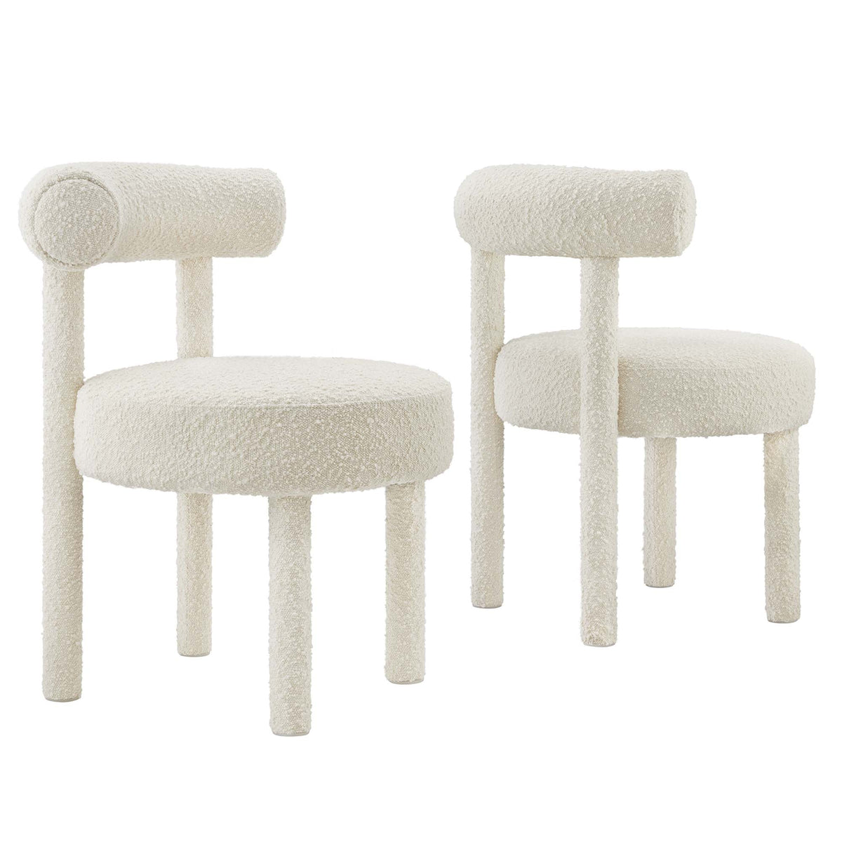 Toulouse Boucle Fabric Dining Chairs, set of 2, cream boucle, Modway on Tampa Home & Garden Store