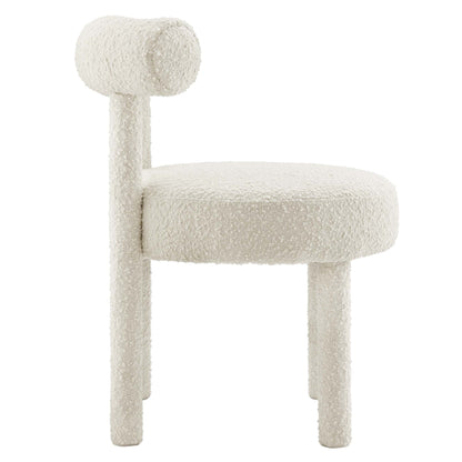 Toulouse Boucle Fabric Dining Chairs set of 2, ivory cream boucle by HouseOfZazla on Tampa Home & Garden Store