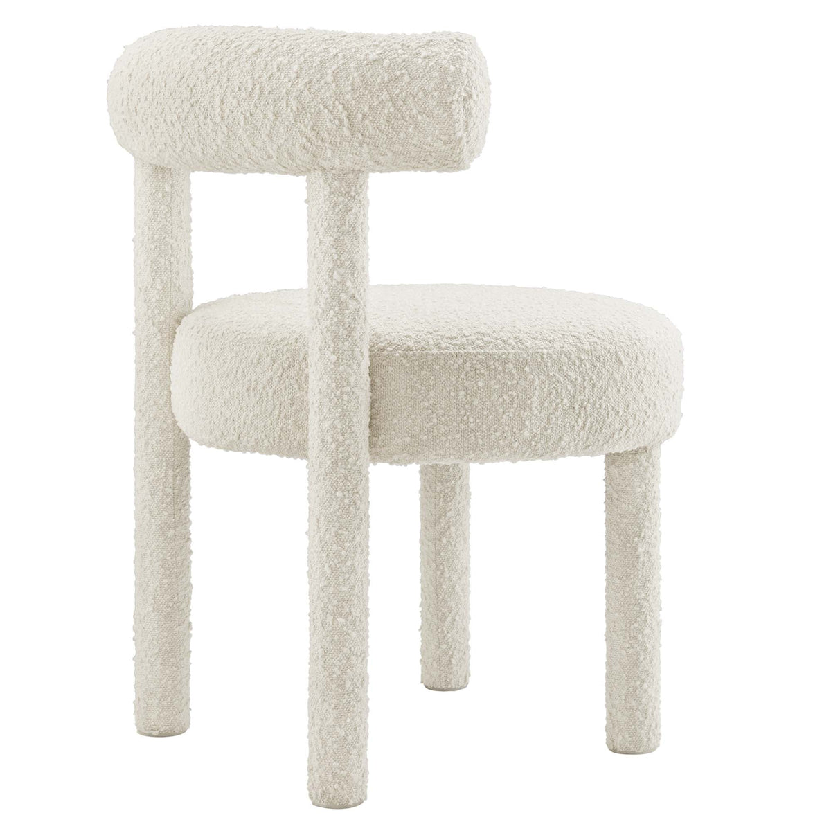 Toulouse Boucle Fabric Dining Chairs set of 2 in cream boucle upholstery on Tampa Home & Garden Store