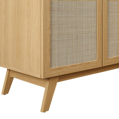 Soma Bathroom Vanity by Modway, natural wood table vanity with woven cane panels on Tampa Home & Garden Store