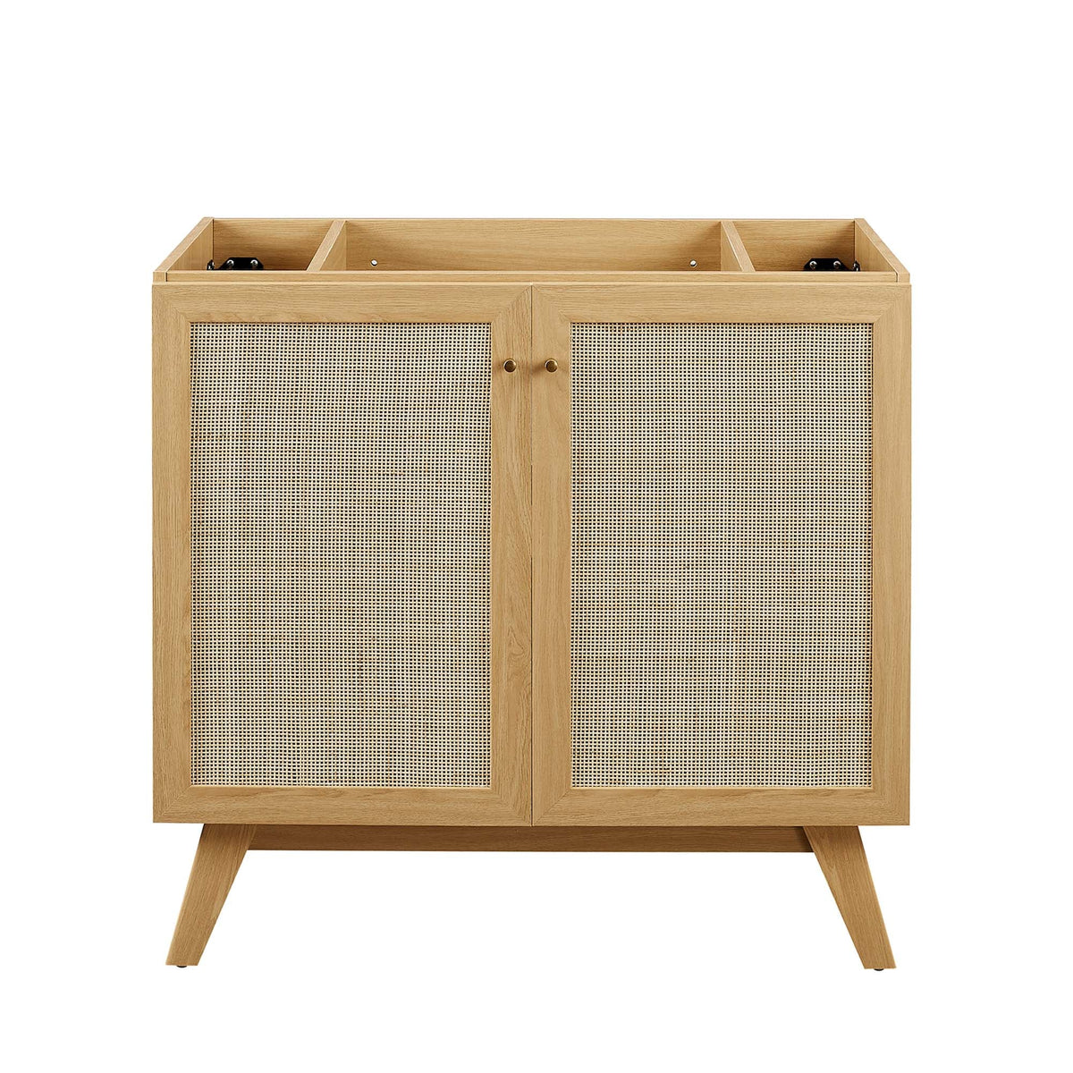 Soma Bathroom Vanity by Modway natural wood table vanity with caned doors and angled legs on Tampa Home & Garden Store