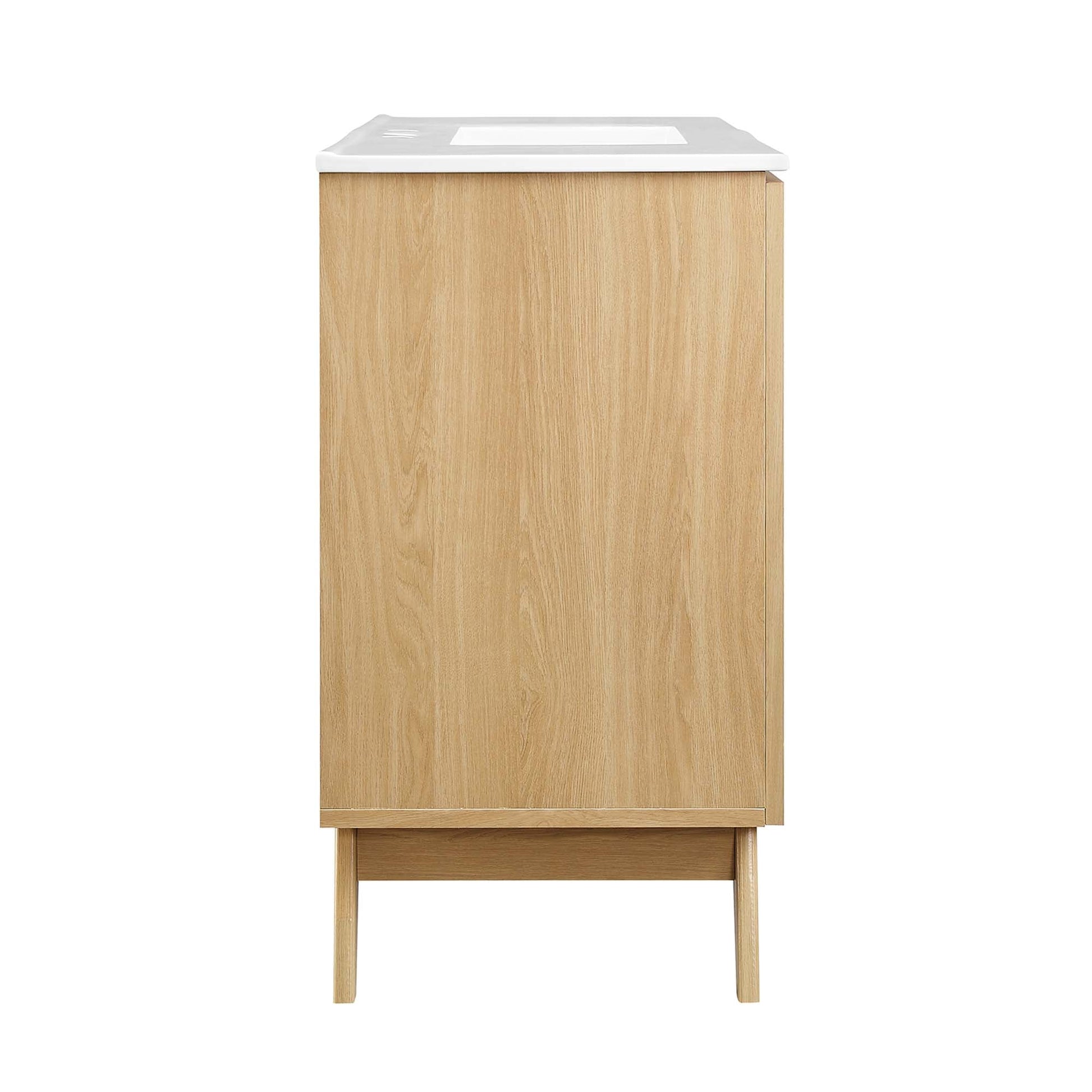 Soma 48in single sink bathroom vanity natural oak cabinet with white top by HouseOfZazla on Tampa Home & Garden Store