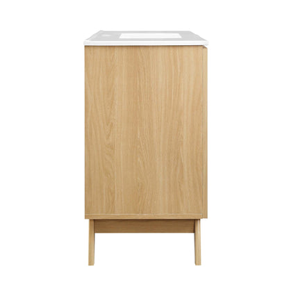Soma 48in single sink bathroom vanity natural oak cabinet with white top by HouseOfZazla on Tampa Home & Garden Store