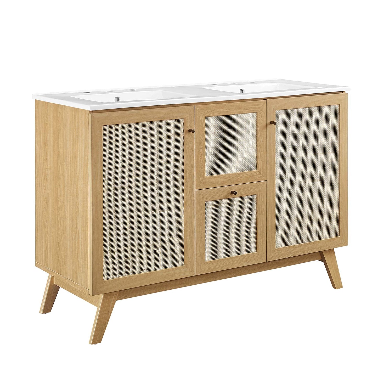 Modway Soma 48 Double Sink And Natural Vanity