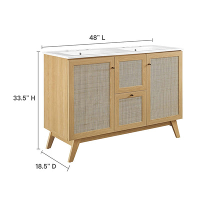 Modway Soma 48 Double Sink And Natural Vanity