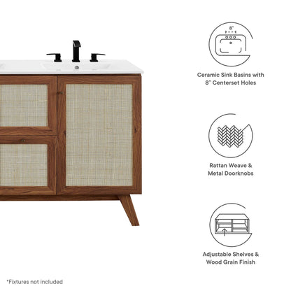 Modway Soma 48 Double Sink And Natural Vanity