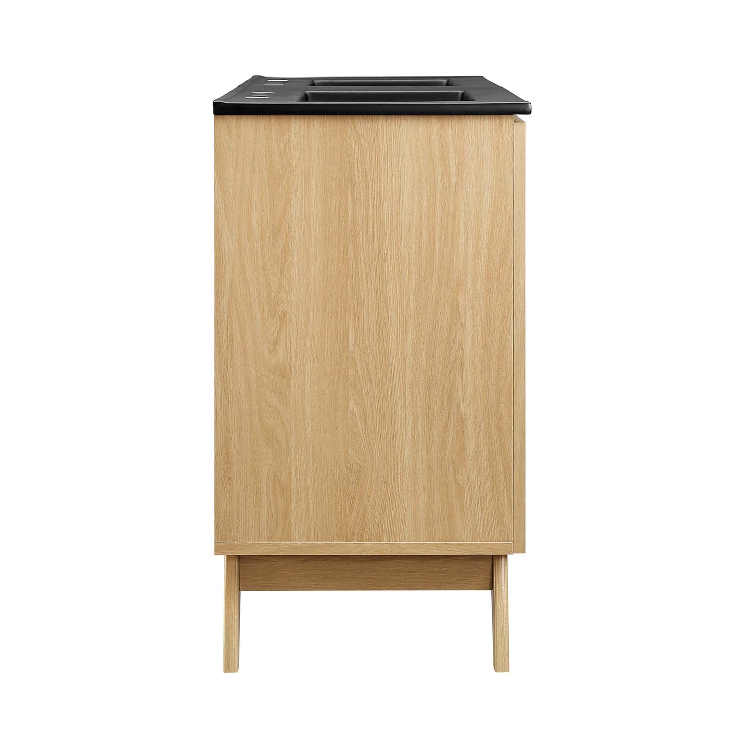 Soma 48-inch double sink vanity with natural oak cabinet and black top by Modway on Tampa Home & Garden Store