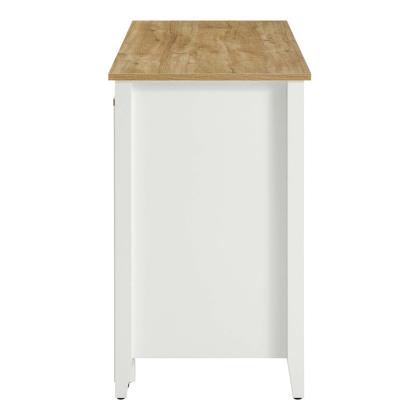 Garland Kitchen Island oak wood top on white base HouseOfZazla on Tampa Home & Garden Store