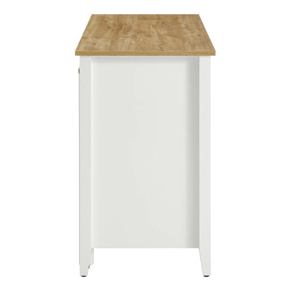 Garland Kitchen Island oak wood top on white base HouseOfZazla on Tampa Home & Garden Store