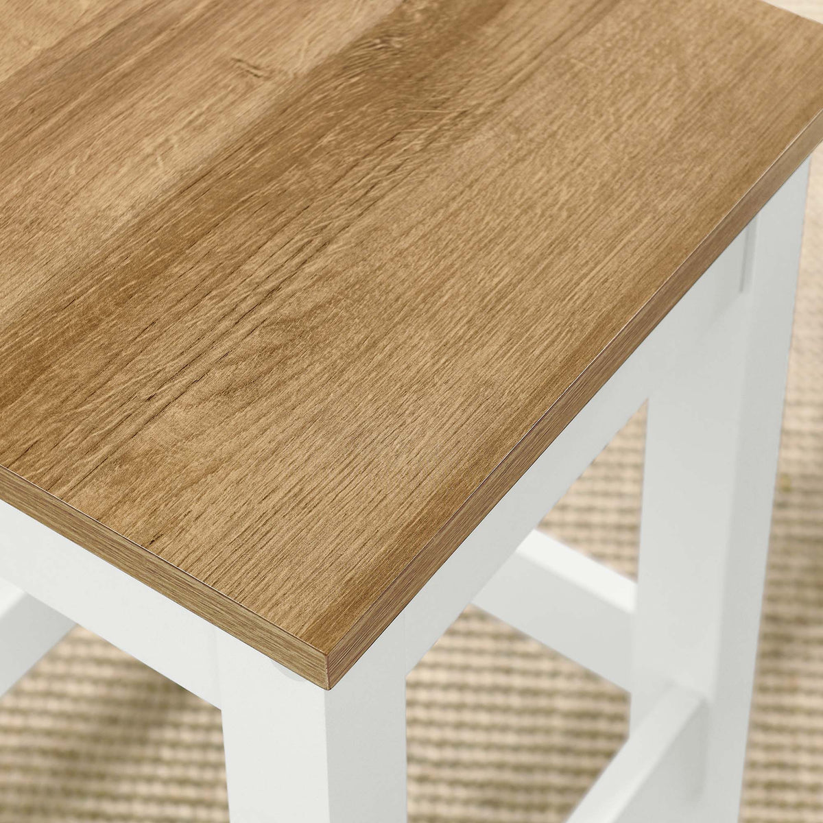 Bar stool Sunbrook Kitchen Stool by Modway with oak wood seat and white base on Tampa Home & Garden Store